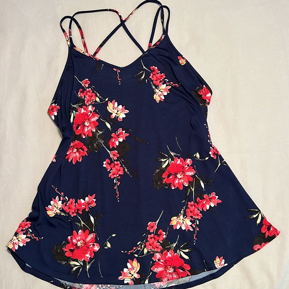 Papermoon hi-low floral tank top
